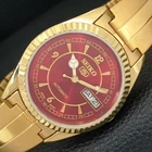 VINTAGE REFURBISHED SEIKO 5 AUTOMATIC 6309A JAPAN MENS RED DIAL WATCH a443516-1