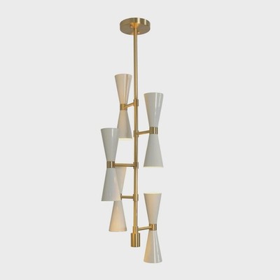 Handmade 10-Light Brass Sputnik Chandelier   Mid Century Modern Ceiling Fixture