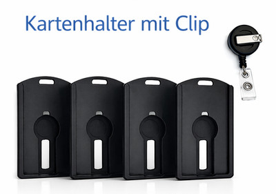 Ausweishalter mit Gürtelclip & RSA Token Fach   2 Kartenfächer + Rückzugband