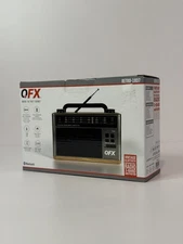 QFX Vintage Bluetooth Recharge Radio AM/FM/SW 3-Band LED Flashlight USB Aux Gift