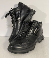 ROCKPORT MENS SIZE 11 DMX GATOR-EMBOSSED TEXTURE BOOTS BLACK LEATHER