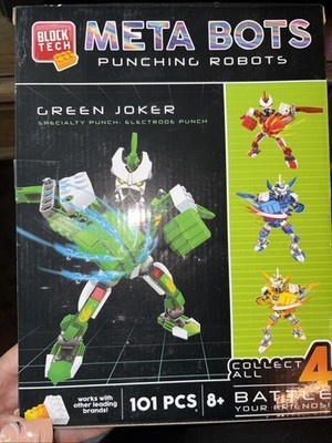 Block Tech Meta Bots Real Punching Robots Mech Green Joker Build Figure New!