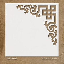 Intricate Swirl Corner Pattern Home Decor Reusable Stencil - StencilAir