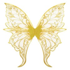 Fairy Wings for Women, Gold, 31.5"x29.5", Adult Cosplay Wings