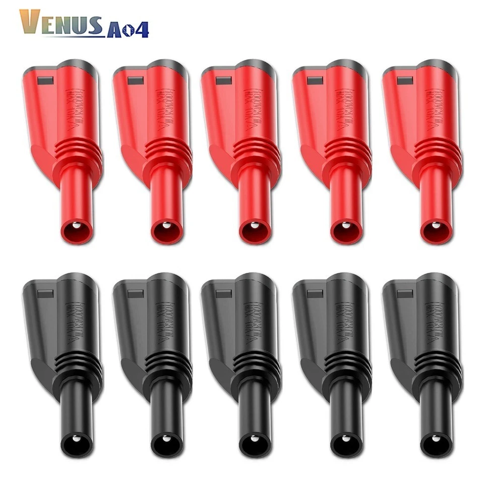 10PCS 4mm Shrouded Banana Male Plug Fully Insulated Stackable Connectors - Image 2 of 4