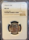 1964-D Washington Quarter Silver 25C MS 64 NGC