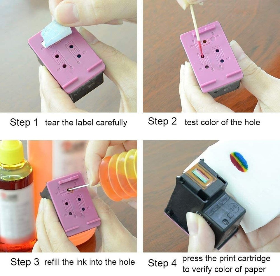 Kit De Recarga De Tinta Digit Colors Para Cartuchos HP 60