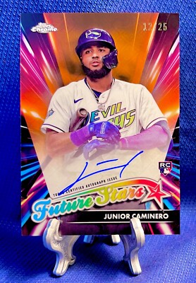 2024 Topps Chrome LOGOFRACTOR FUTURE STARS Auto JUNIOR CAMINERO RC #/25 📈📈📈