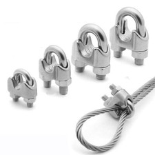 Stainless Steel A4 Wire Rope Grip Bull Dog Clamp Cable U Bolt Marine Grade 316