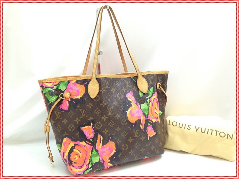 Auth Louis Vuitton Monogram Rose Neverfull MM Tote Ba… Gem