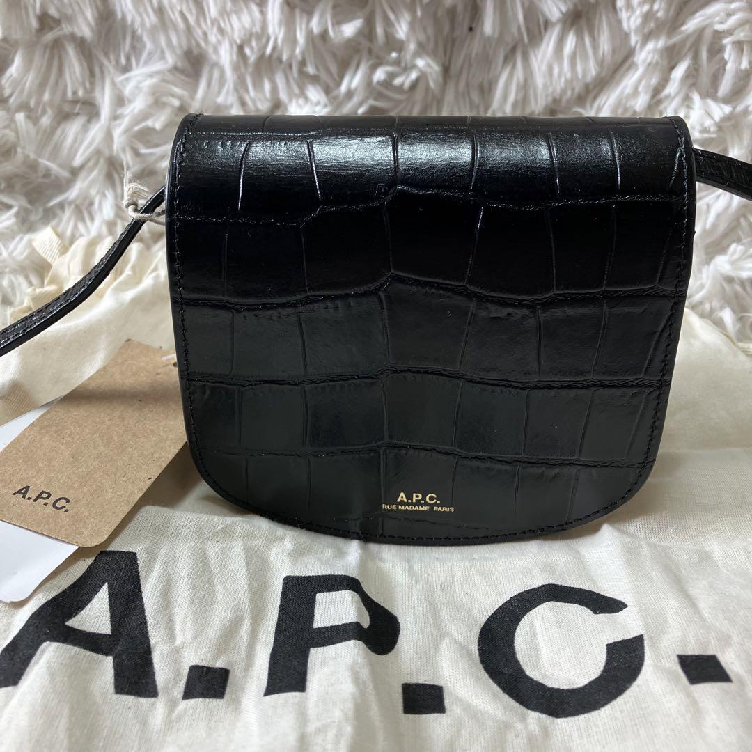 A.P.C. Shoulder Bag Croco Embossed Mini Crescent Moon LImited  