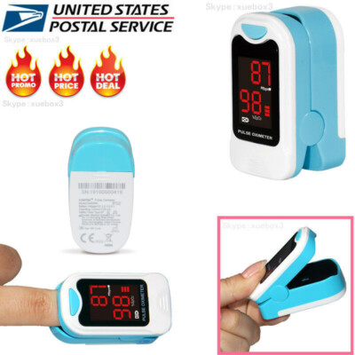 Fingertip Pulse Oximeter Blood Oxygen SPO2 Meter Monitor,,Lanyard USA LED NEW