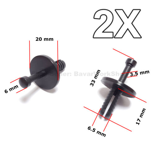 2X Plastic Rivets for BMW, 51471919209, E30 E34 E38 E46 E53 X5 E65 E70 E72 - Picture 1 of 3