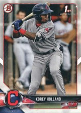 2018 Bowman Draft #BD-89 Korey Holland Cleveland Indians