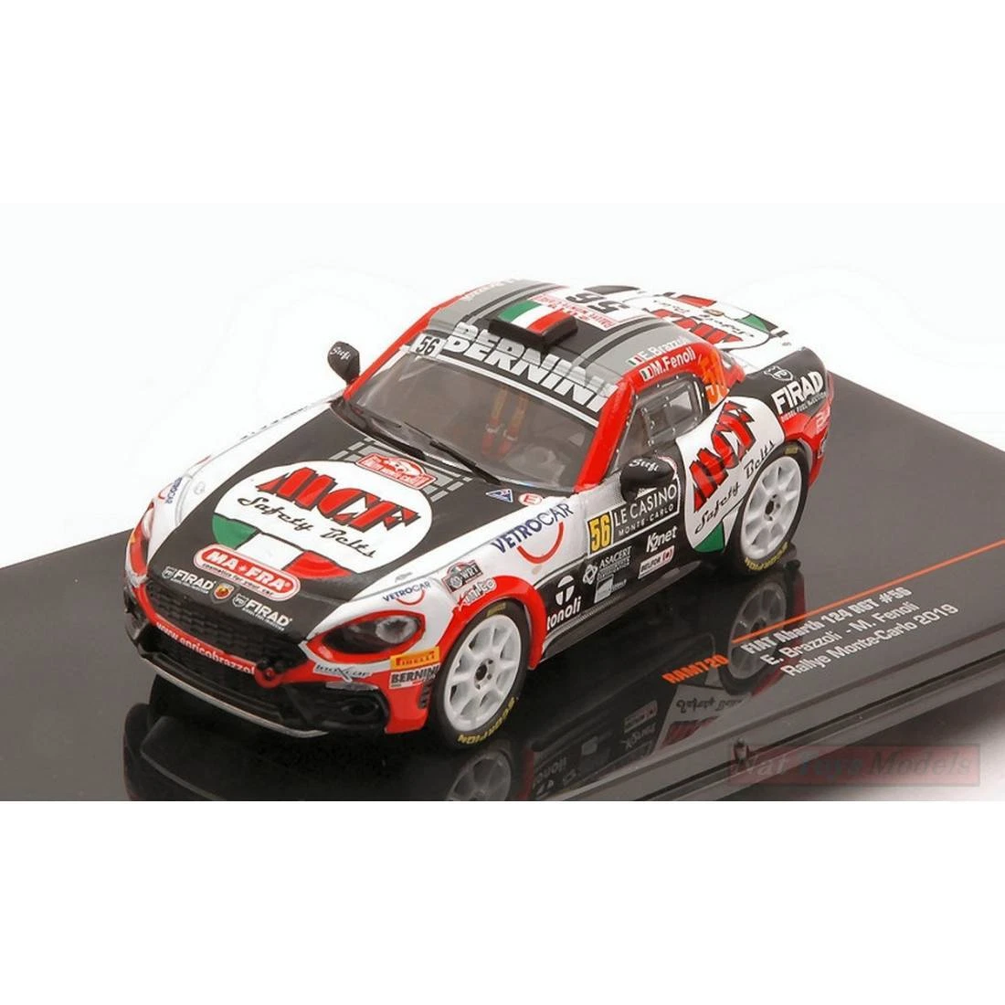 SCALE MODEL COMPATIBLE WITH FIAT ABARTH 124 RGT N.56 RALLY MONTE CARLO 2019  BRAZ | eBay