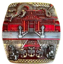 Awesome 3.5" USN Navy Chiefs Mess CPO Challenge Coin Okinawa Island