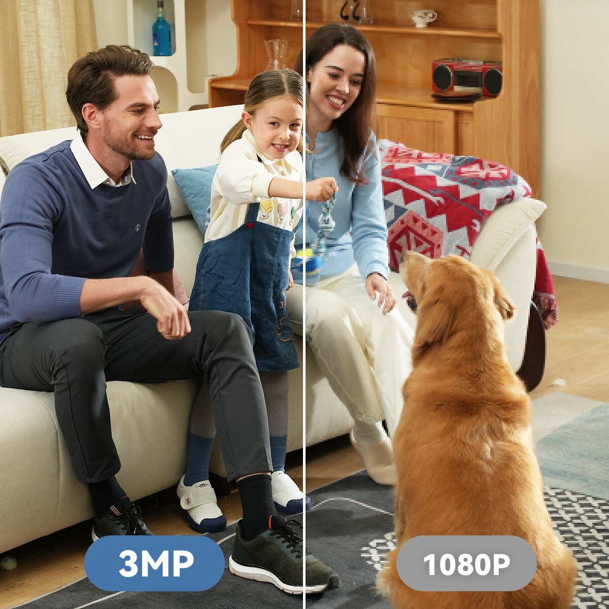 XIAOVV 2K WiFi Wireless Indoor Smart Camera for Home Security (2 Pcs)