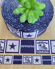 3/8, 5/8, 7/8 & 1.5" (1YD) Dallas Cowboy Grosgrain Ribbon Cowboys Football