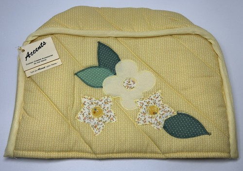 Shabby Chic Toaster Dust Cover Floral Embroidery Appliance Cover Yellow Rare
