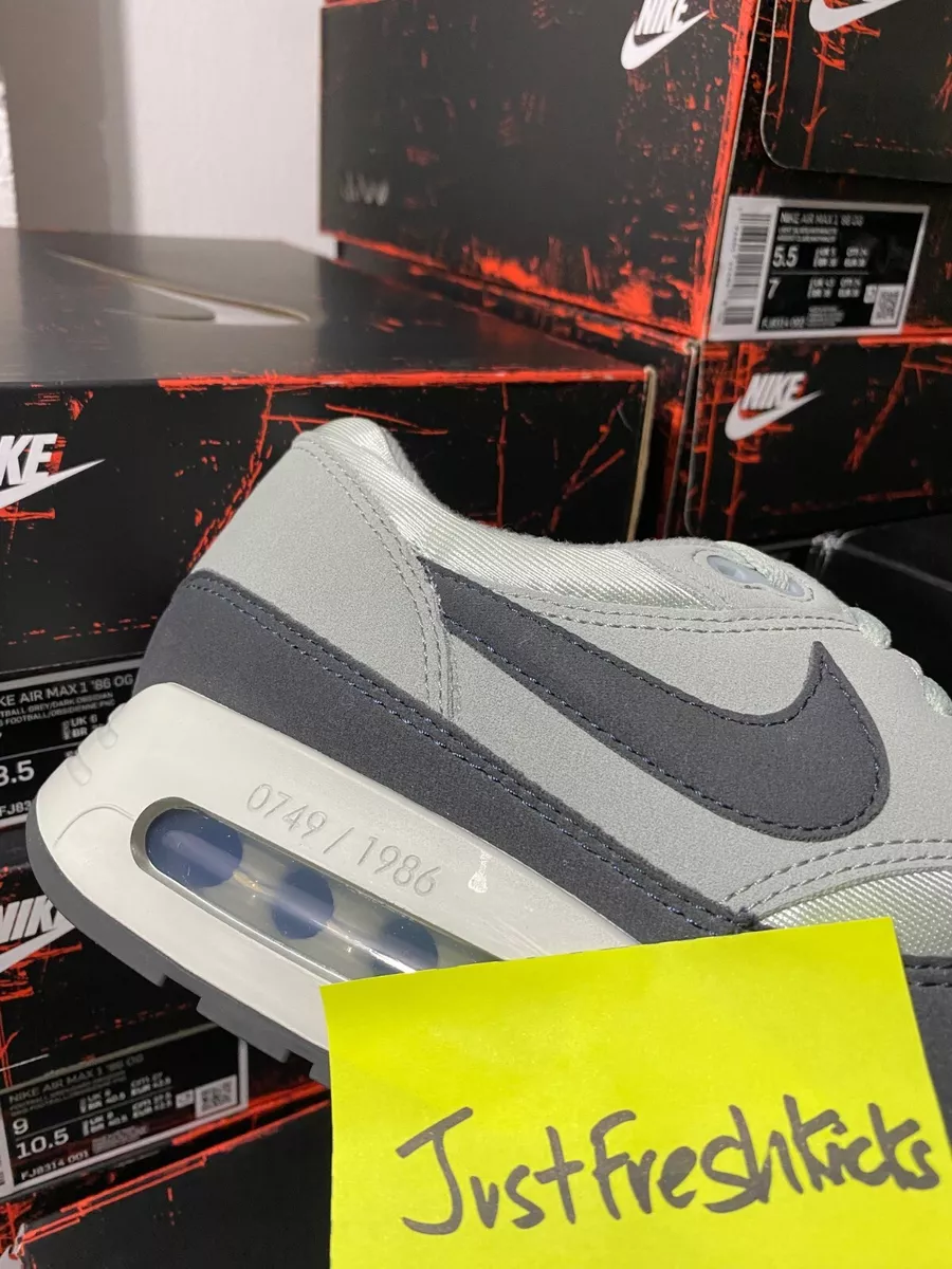 Nike Air Max 1 '86 OG Big Bubble Light Silver FJ8314-002 Brand New Size 5-10.5