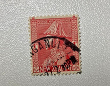 1926 New Zealand 1d Stamp - King George V in Field Marshal Uniform - Used