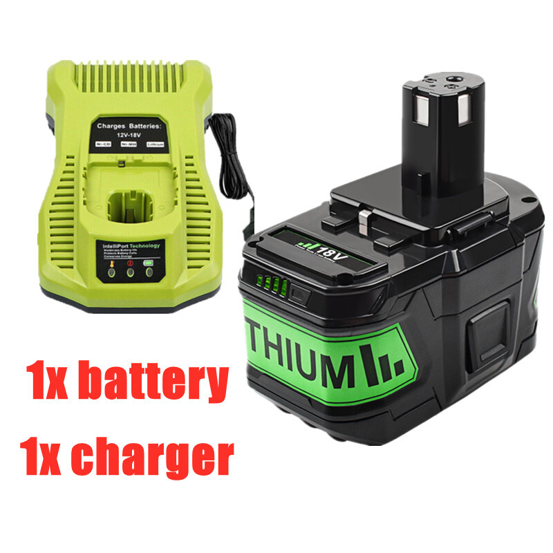 2 Batteries Lithium 18V 6.0Ah Pour Outils Ryobi ONE+ - Compatibles P108, RB18L40, RB18L25, P107, P122 Et Plus