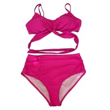 WOMANS TWO PIECE PINK BATHING SUIT BIKINI SIZE LARGE