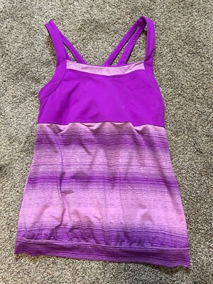 Athleta Tank Top Women L Jazzy Purple Stride Crunch and Punch Tank