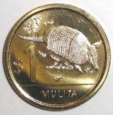2012 Uruguay 1 peso Coin Armadillo animal wildlife