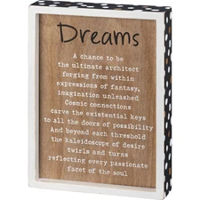 Primitives Inset Box Sign - Dreams A Chance To Be