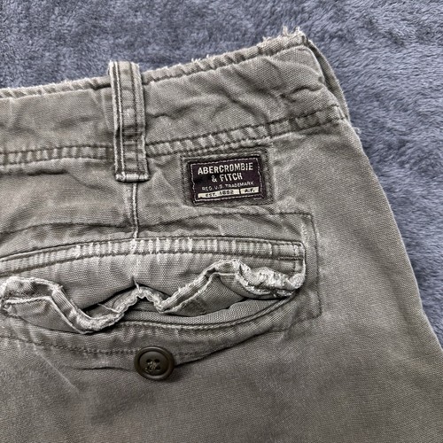 Abercrombie & Fitch Cargo Pants Mens 36 Green Military Paratrooper Baggy Y2K - Picture 10 of 11