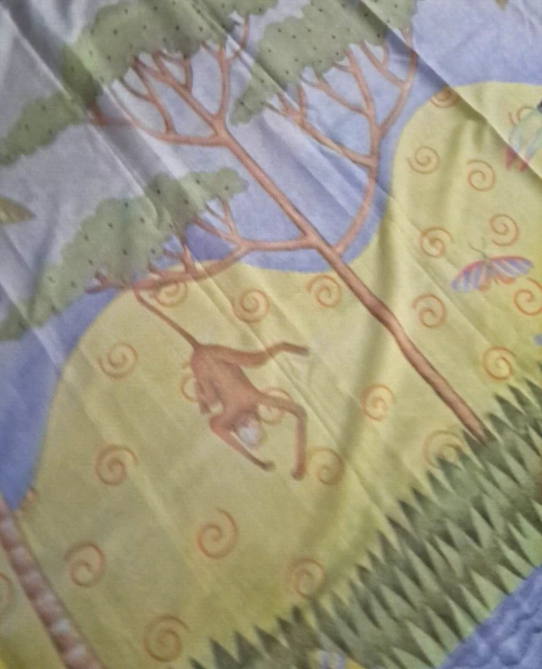 Cortina de ducha de tela animal de la selva elefante mono flamenco cebra tropical niños Foto 4 de 4