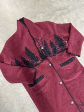 Wooded River Womens Large Blanket Long Parka Trench Coat Duster Wool Blend Aztec
