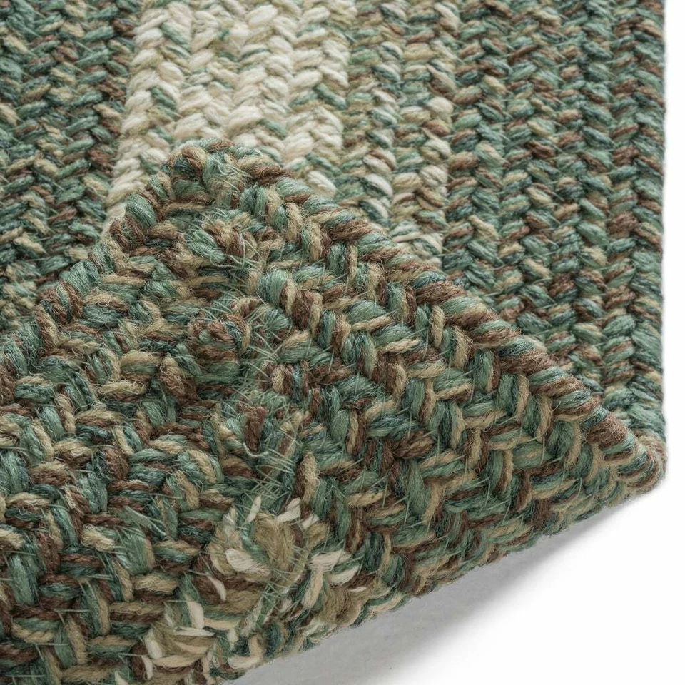 Capel Rugs Winthrop Balsam Green Variegated Country Rectangle Braided Area Rug  - Image 2 of 4