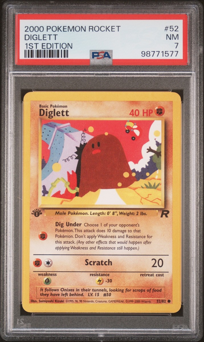 2000 POKEMON ROCKET 1ST EDITION #52 DIGLETT PSA 7