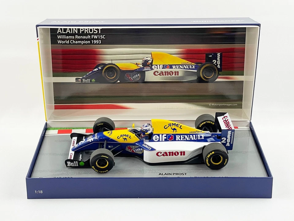 Williams F1 FW15C #2 Alain Prost 1993 World Champion 1:18 MINICHAMPS with CAMEL - Image 2 of 4