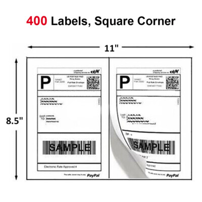 Supply Hut 1100 Half-Sheet Shipping Labels (8.5" X 5.5") - Self Adhesive For Laser/Inkjet Printers