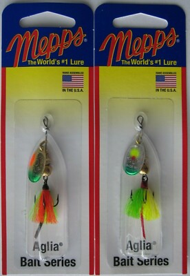 2 - Mepps  Aglia Bait Series Spinner - 1/12 oz.- Sunfish & Perch