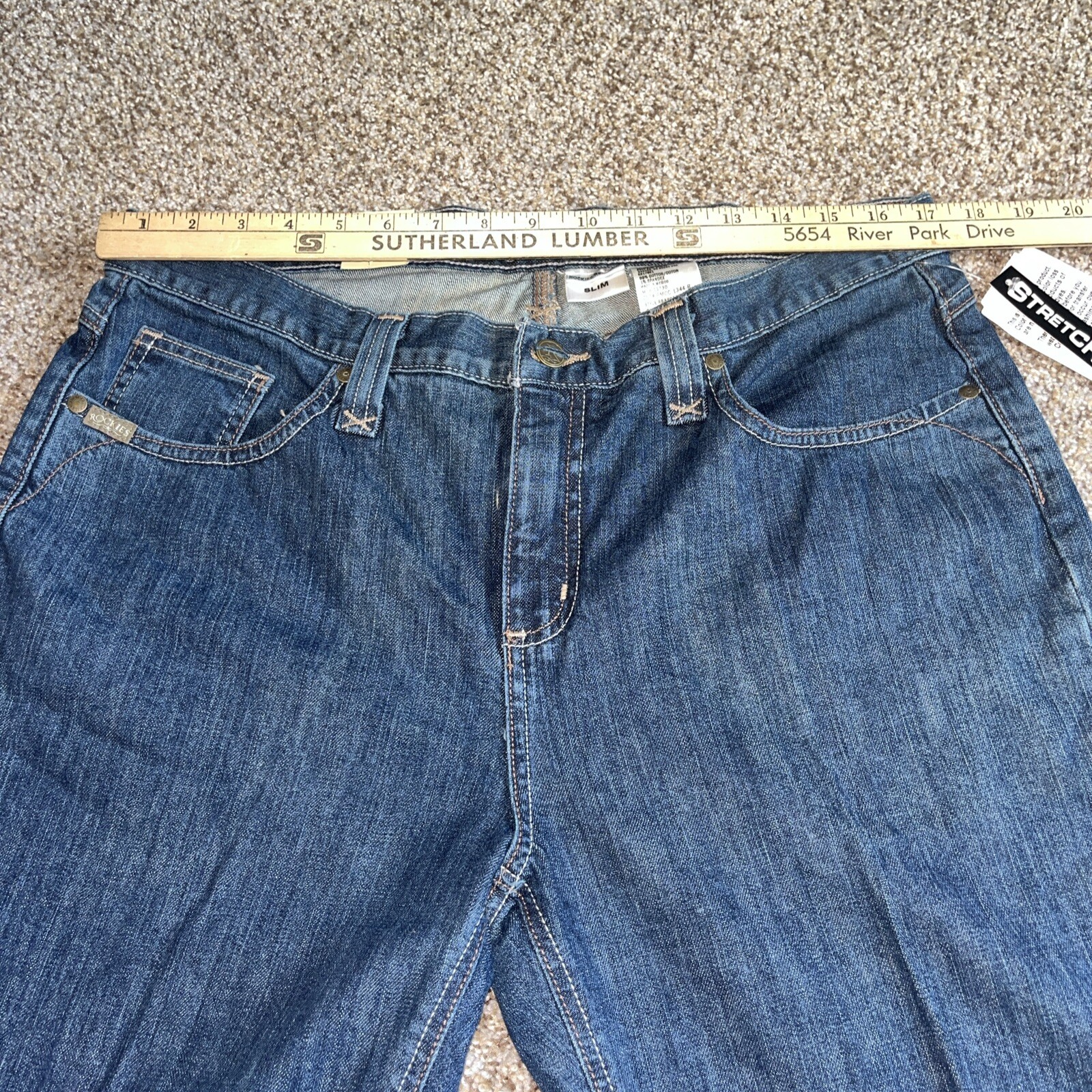 Rockies Jeans Natural Rise Rebecca Slim Blue Womens Sz 16S (34 X 30) New - View 7