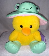 Peluche Holiday Home Amarillo Pollito con Rana Raingear 8.5" Nuevo con Etiquetas