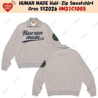 HUMAN MADE Half-Zip Sweatshirt grau SS2026 HM31CS005