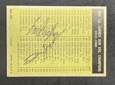 1961 TOPPS #45 NL ERA LEADERS Don Drysdale Ernie Broglio Autographed Auto *Read*
