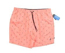 Nautica Men's XXL Swim Trunk Shorts Pale Coral Anchor Print Quick Dry NEW