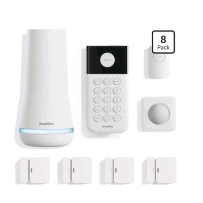 SimpliSafe Home Security System with Smart Alarm, 8 Piece White New Sealed Box