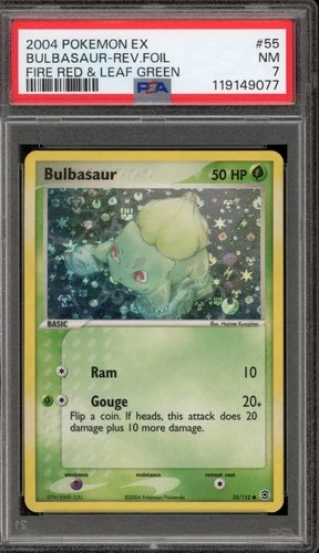 Pokemon Bulbasaur EX Fire Red & Leaf Green Reverse Holo #55 PSA 7
