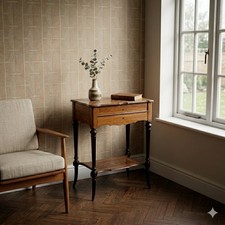 Tavolino da Lavoro Antico Essenze Varie Piano a Ribalta XX Secolo Originale