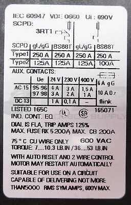 Relé de sobrecarga Siemens # 3RU1146-4HB0 Sirius G/030331 36-50A Foto 4 de 4