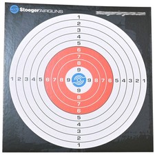 Stoeger Paper Targets 100 Pack 14x14cm Red Black Shooting Range Air Rifle Gun