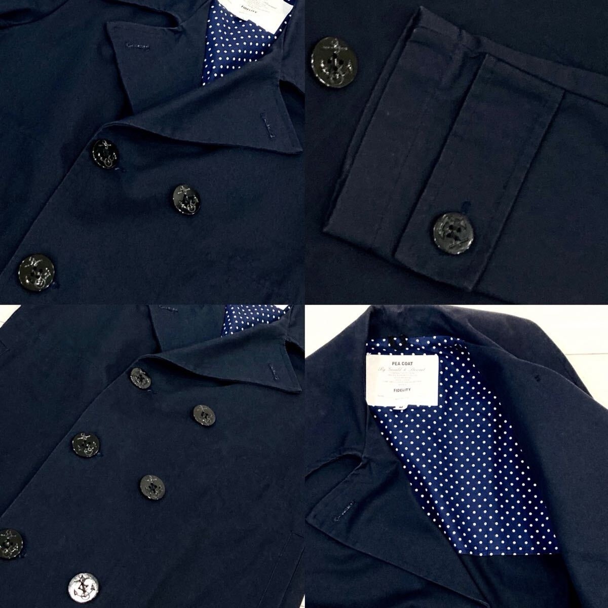 FIDELITY Peacoat Double Anchor Button Cotton Made… - image 2
