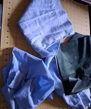 Lot Of Corduroy Scraps Light Blue And Green